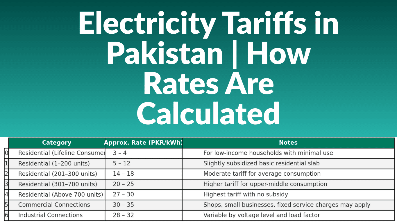 Electricity Tariffs in Pakistan | How Rates Are Calculated