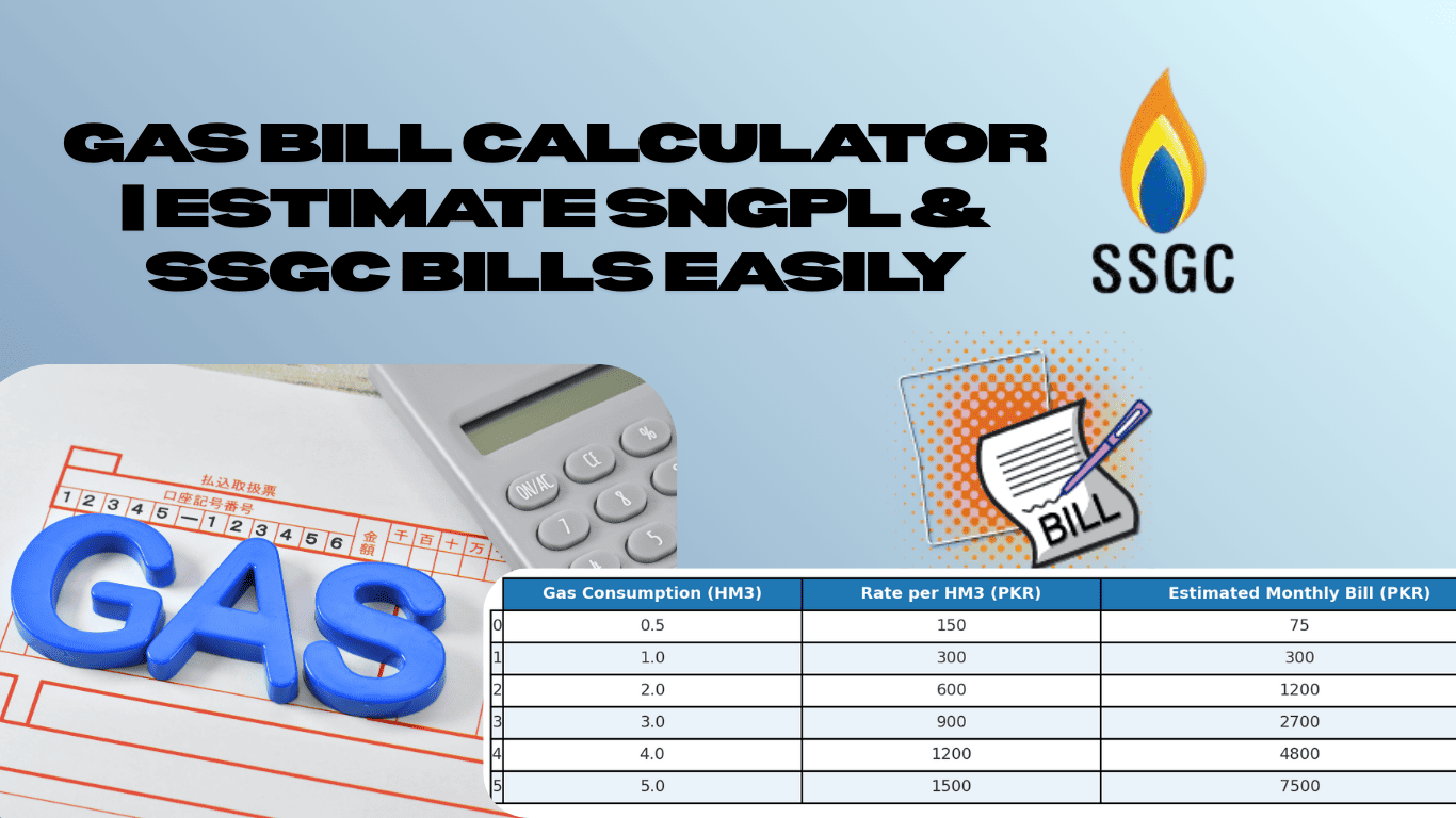 Gas Bill Calculator | Estimate SNGPL & SSGC Bills Easily